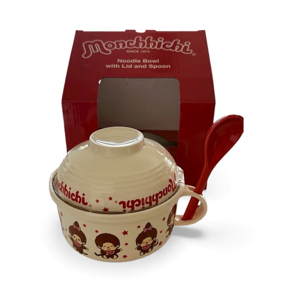 MAD Engine Monchhichi Noodle Bowl Set - Cream and Red